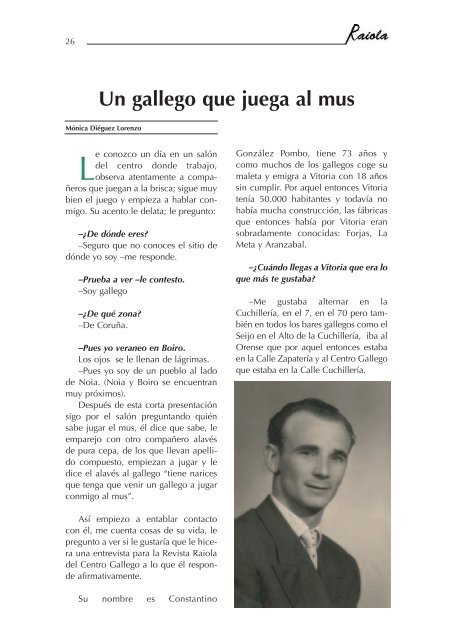 + Descargar revista nº 15 (PDF) - Centro Gallego de Vitoria