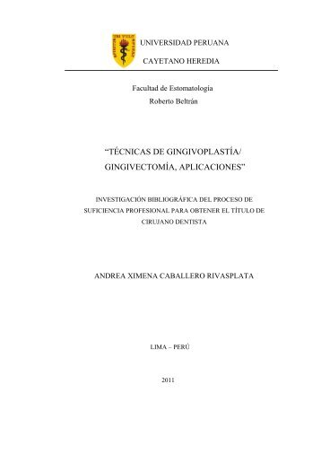 técnicas de gingivoplastía/ gingivectomía, aplicaciones - Colegio ...