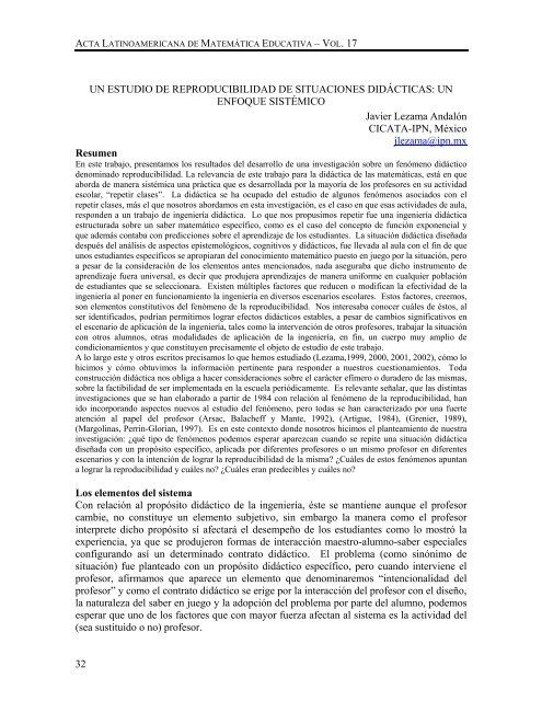 Descargar PDF - Comite Latinoamericano de Matematica Educativa