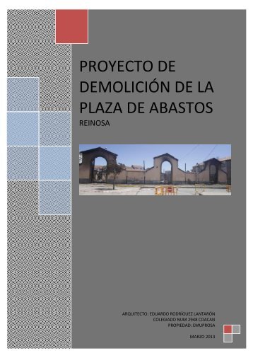 proyecto de demolición de la plaza de abastos - Ayuntamiento de ...