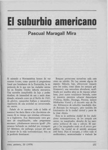 El suburbio americano - Pasqual Maragall