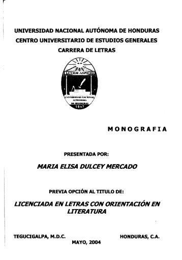 Dulcey Mercado, María Elisa. Estructura mítica y arquetipos - UNAH