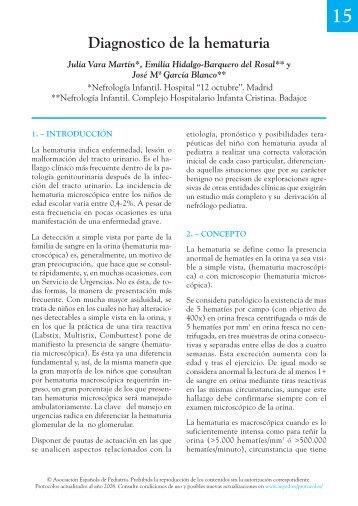 15. Protocolo diagnóstico de la hematuria - Asociación Española de ...