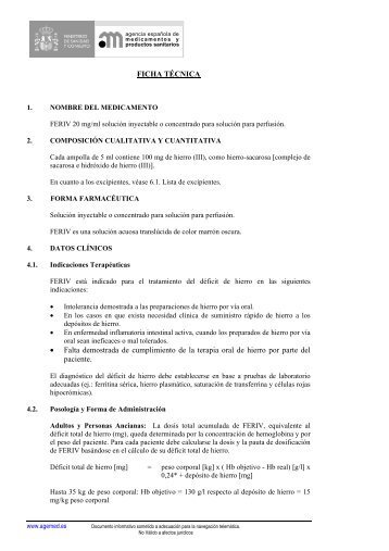 FICHA TÉCNICA • Falta demostrada de cumplimiento de la terapia ...