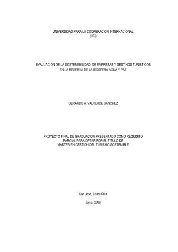 evaluacion de la sostenebilidad de empresas y destinos turisticos ...