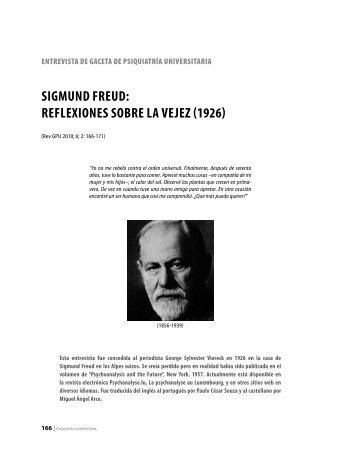 Sigmund Freud: reFlexioneS Sobre la vejez - Gaceta de Psiquiatría ...