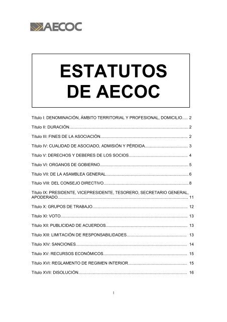 ESTATUTOS DE AECOC