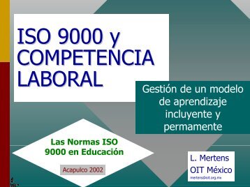 Las Normas ISO 9000 en Educación