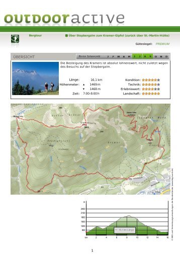 Über Stepbergalm zum Kramer-Gipfel zurück üÜber St.-Martin Hütte