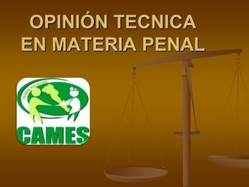 opinión tecnica en materia penal - Comisión de Arbitraje Médico del ...