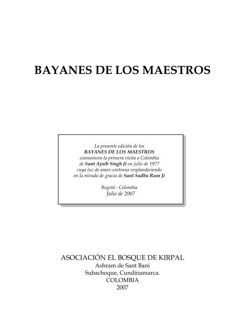 Bayanes De Los Maestros Sant Bani Ashram