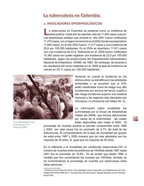 Tuberculosis en los pueblos indígenas - OPS/OMS Colombia