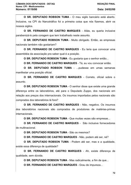 24/02/00 - Câmara dos Deputados