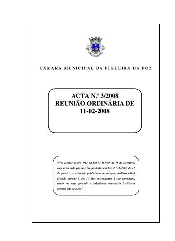 ACTA N.º 3/2008 REUNIÃO ORDINÁRIA DE 11-02-2008