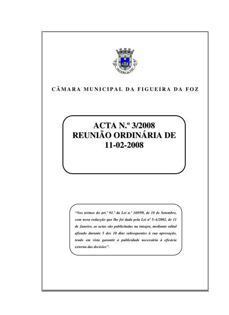 ACTA N.º 3/2008 REUNIÃO ORDINÁRIA DE 11-02-2008