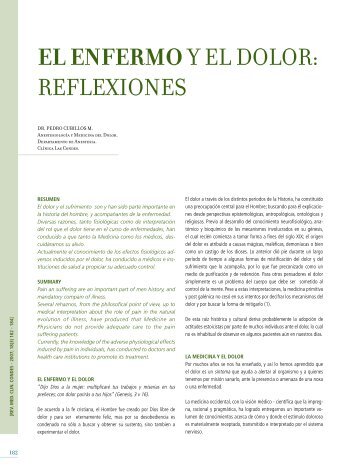 EL ENFERMO Y EL DOLOR: REFLEXIONES - Clínica Las Condes