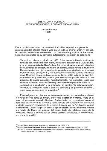 Literatura y política: reflexiones sobre la obra de ... - Aníbal Romero