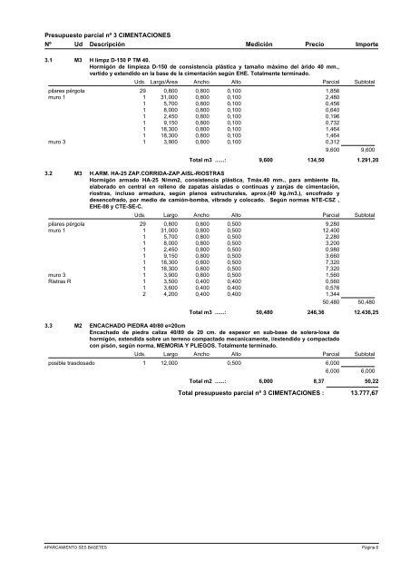 Presupuesto parcial nº 1 DEMOLICIONES Nº Ud Descripción ...