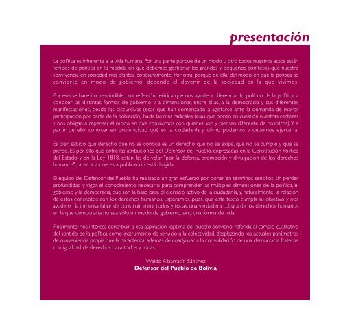 Democracia, ciudadania y derechos humanos - Defensor del Pueblo