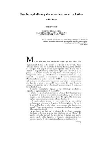 Estado, capitalismo y democracia en América Latina