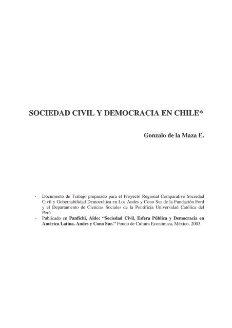 Sociedad civil y democracia en Chile.