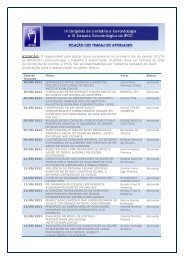 Trabalhos aprovados - IV Simpósio e IX Jornada IPGG