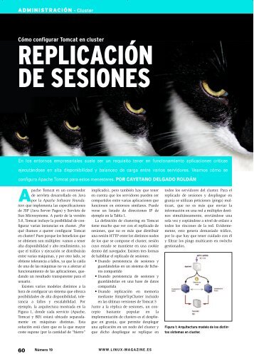 Replicación de sesiones en clusters Tomcat [PDF ... - Linux Magazine