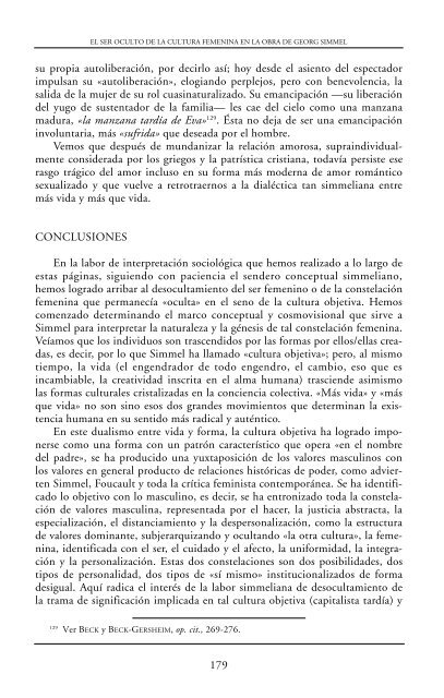 El ser oculto de la cultura femenina en la obra de Georg Simmel ...