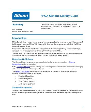 FPGA Generic Library Guide - Altium