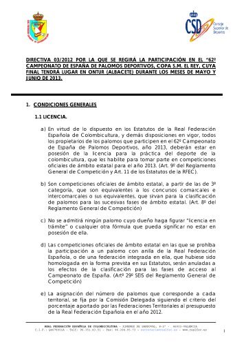 Reglamento 62º Campeonato de España (PDF) - Federación ...