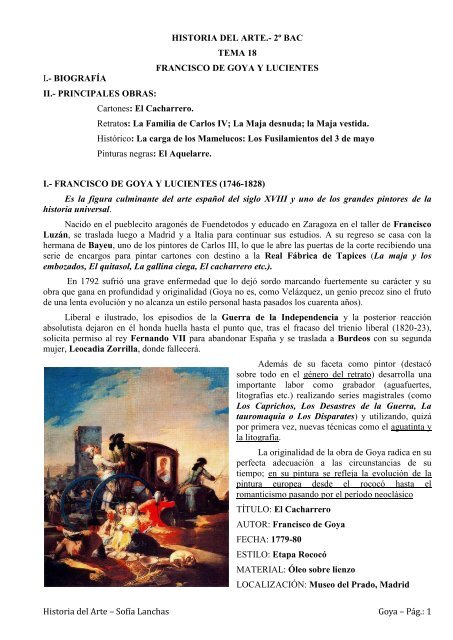 Historia del Arte – Sofía Lanchas Goya – Pág.: 1 HISTORIA DEL ...