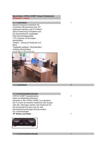 Sprachlabor COPAC AVNET Xclass Professional 25 Schüler 1 ...