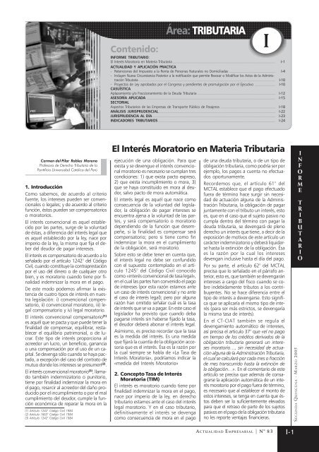 Área:TRIBUTARIA - Revista Actualidad Empresarial