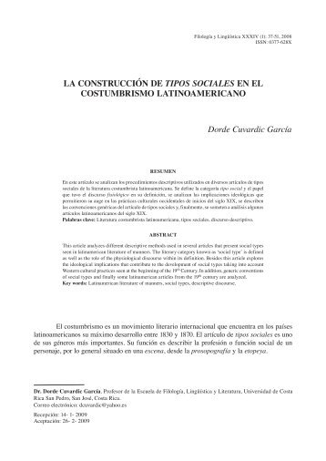 La construcción de tipos sociales en el - Latindex - Universidad de ...