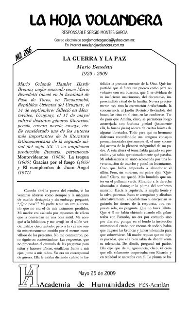 La Guerra Y La Paz La Hoja Volandera la guerra y la paz la hoja volandera