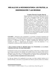 allá de la reivindicatoria: los frutos, la indemnización y las mejoras