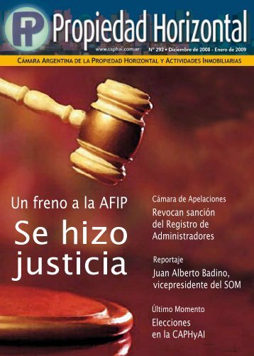 Revista 292 - Cámara Argentina de la Propiedad Horizontal y ...