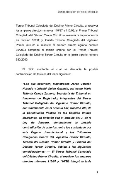 “CONTRADICCIÓN DE TESIS DE TRIBUNALES COLEGIADOS DE ...