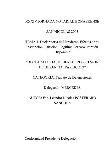 Declaratoria de Herederos, Cesión y Partición de Herencia.