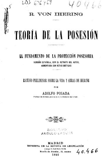 Teoría de la posesión - Universidad de Sevilla