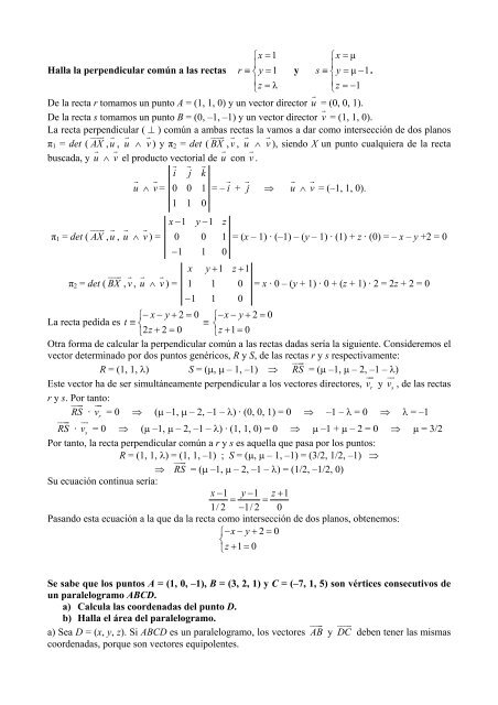 GEOMETRÍA ANALÍTICA DEL ESPACIO