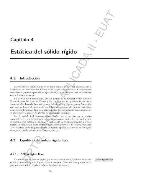 Tema 4: Estática del sólido rígido