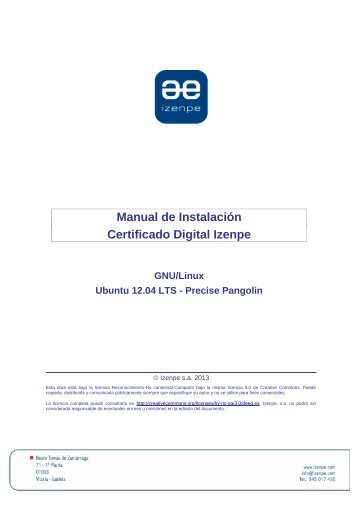 Guía de instalación de Certificado Digital IZENPE para Ubuntu 12.04