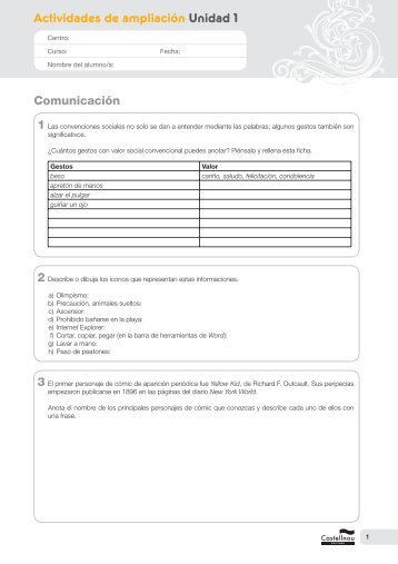 Actividades de ampliación Unidad 1