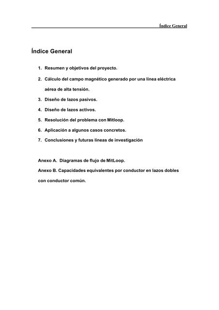 Índice General - Index of - Universidad de Sevilla