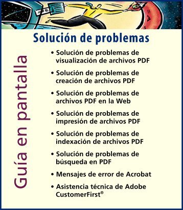 Guía en pantalla para la solución de problemas Acrobat 3.0