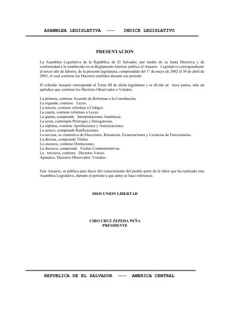 Anuario Legislativo 02-03 - Asamblea Legislativa