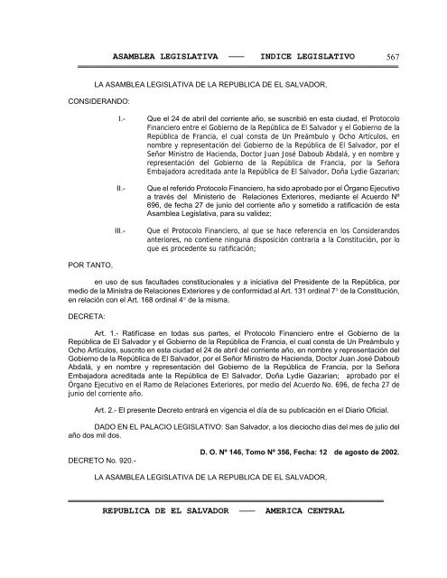 Anuario Legislativo 02-03 - Asamblea Legislativa