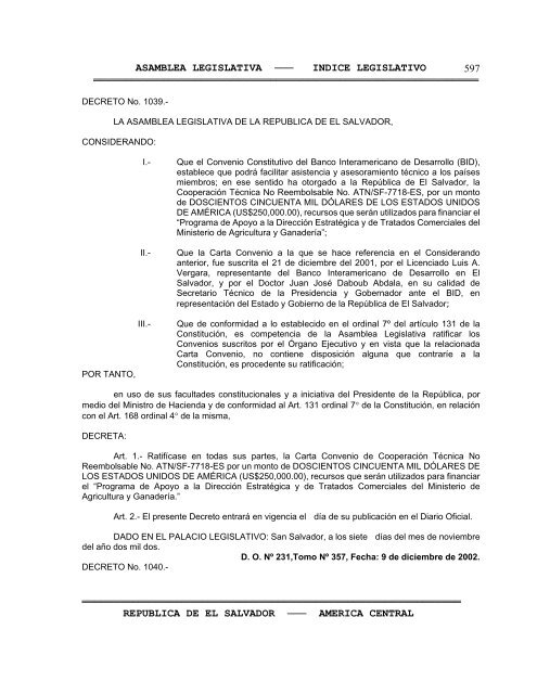 Anuario Legislativo 02-03 - Asamblea Legislativa