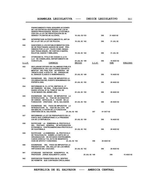 Anuario Legislativo 02-03 - Asamblea Legislativa